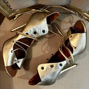 Malone Souliers Savannah Heels | Gold Size 40